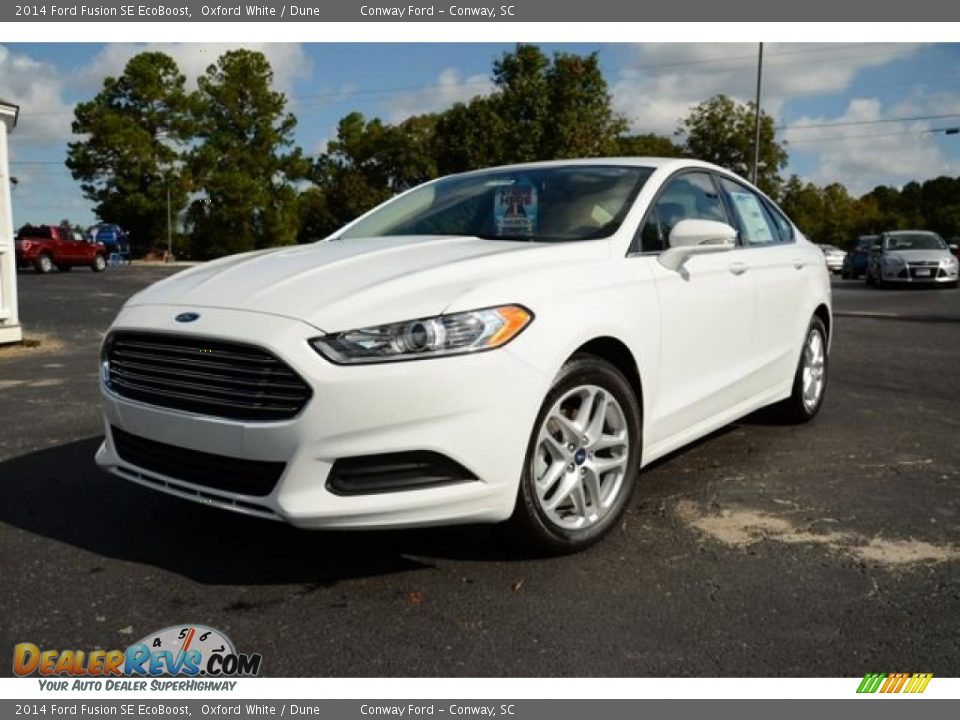 2014 Ford Fusion SE EcoBoost Oxford White / Dune Photo #1