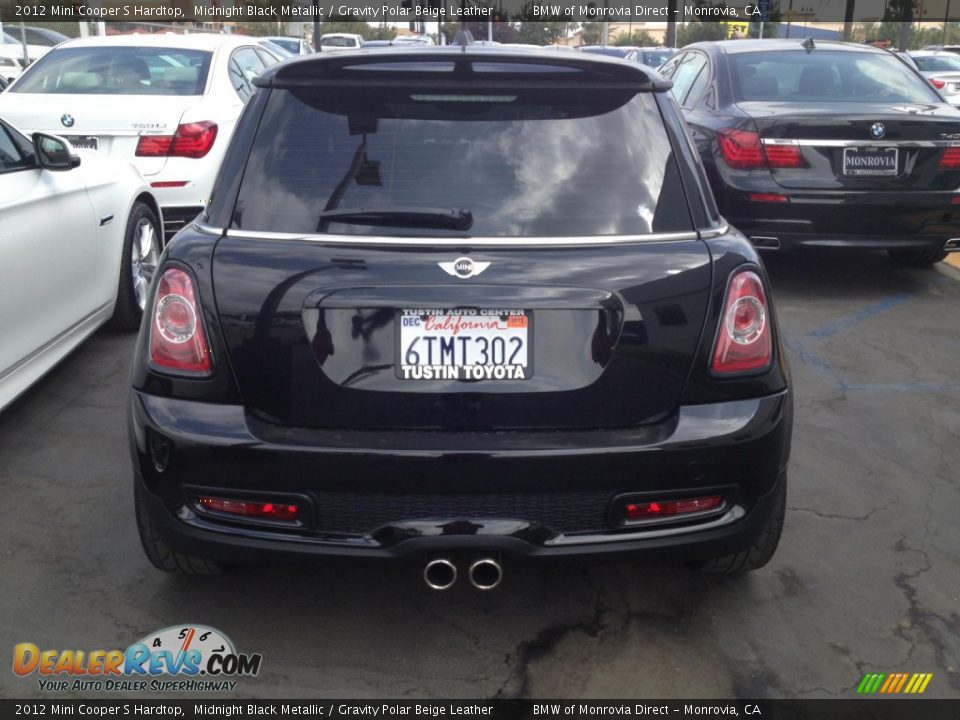 2012 Mini Cooper S Hardtop Midnight Black Metallic / Gravity Polar Beige Leather Photo #6