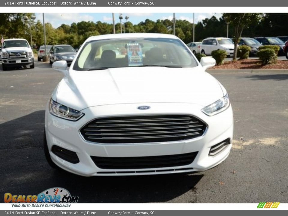 2014 Ford Fusion SE EcoBoost Oxford White / Dune Photo #2