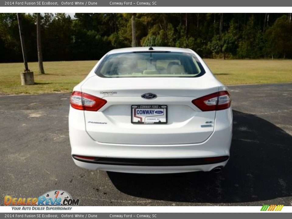 2014 Ford Fusion SE EcoBoost Oxford White / Dune Photo #6