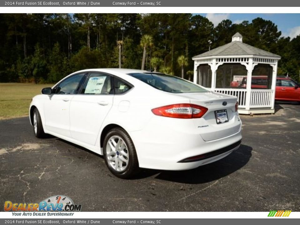 2014 Ford Fusion SE EcoBoost Oxford White / Dune Photo #8