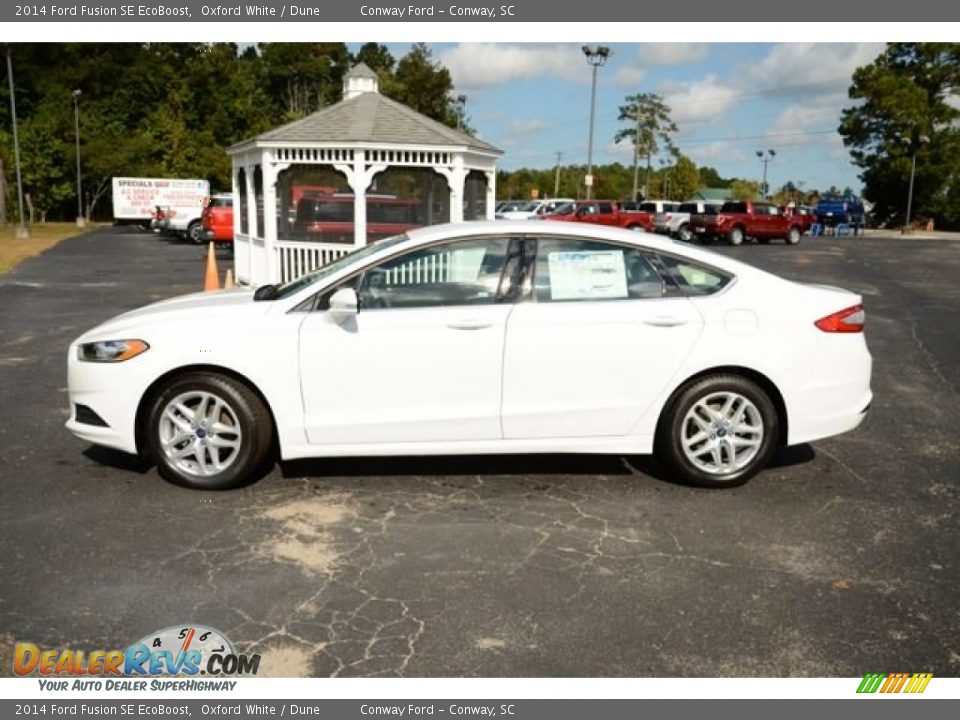 2014 Ford Fusion SE EcoBoost Oxford White / Dune Photo #9