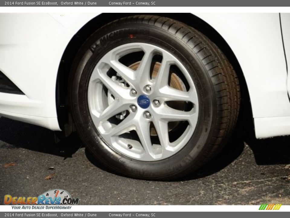 2014 Ford Fusion SE EcoBoost Oxford White / Dune Photo #10