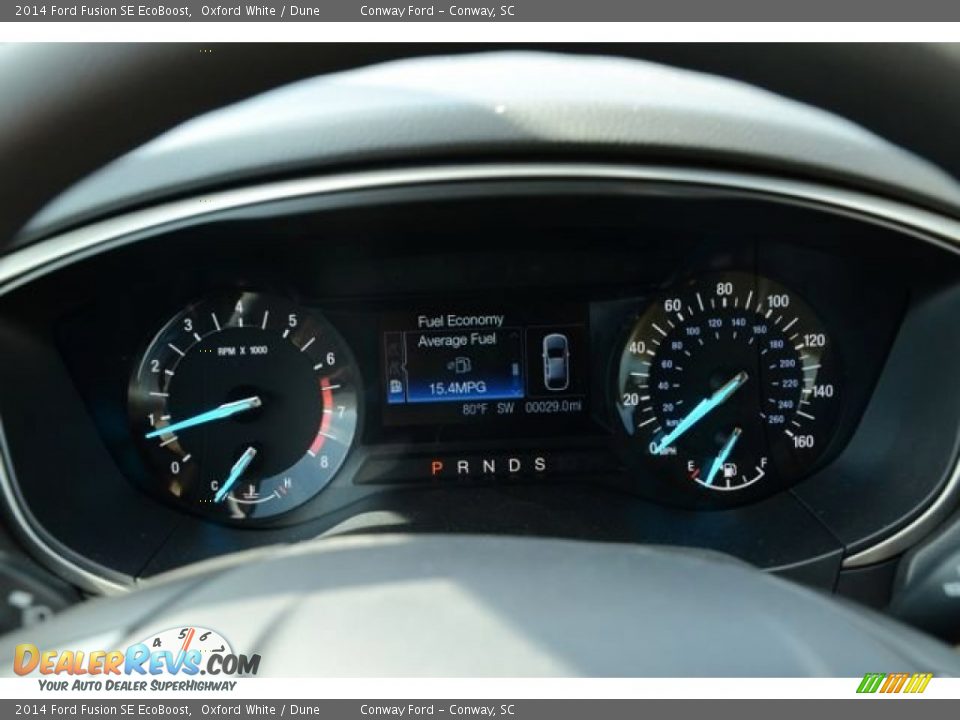 2014 Ford Fusion SE EcoBoost Oxford White / Dune Photo #22