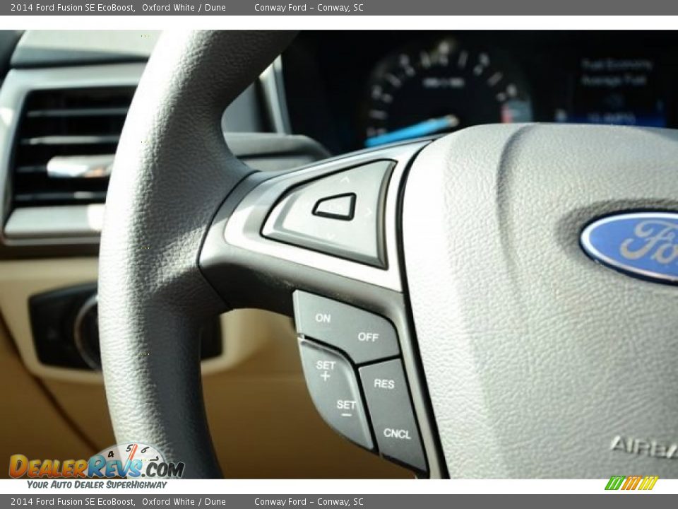 2014 Ford Fusion SE EcoBoost Oxford White / Dune Photo #23