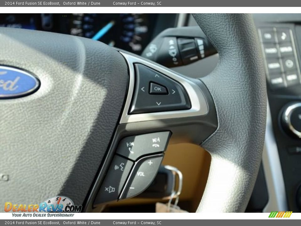 2014 Ford Fusion SE EcoBoost Oxford White / Dune Photo #24