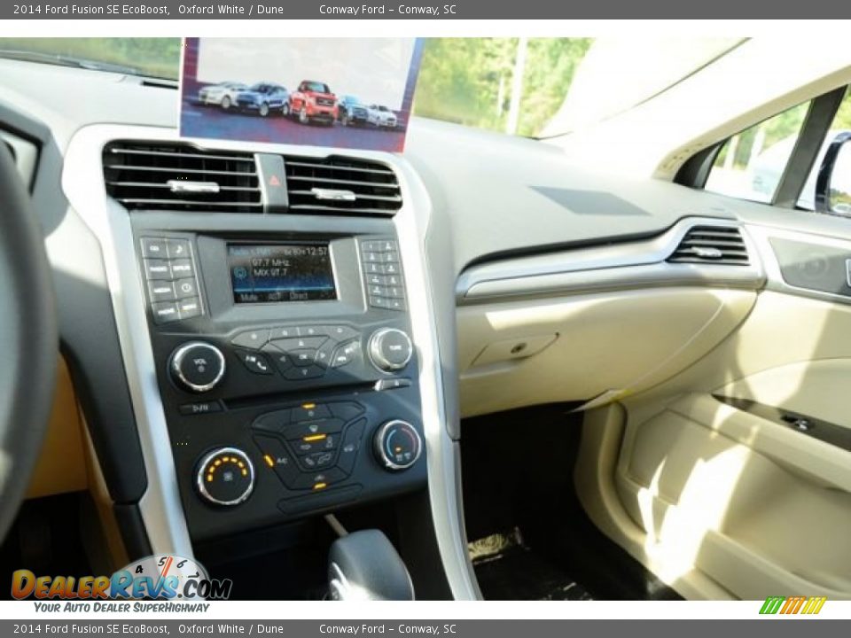 2014 Ford Fusion SE EcoBoost Oxford White / Dune Photo #27