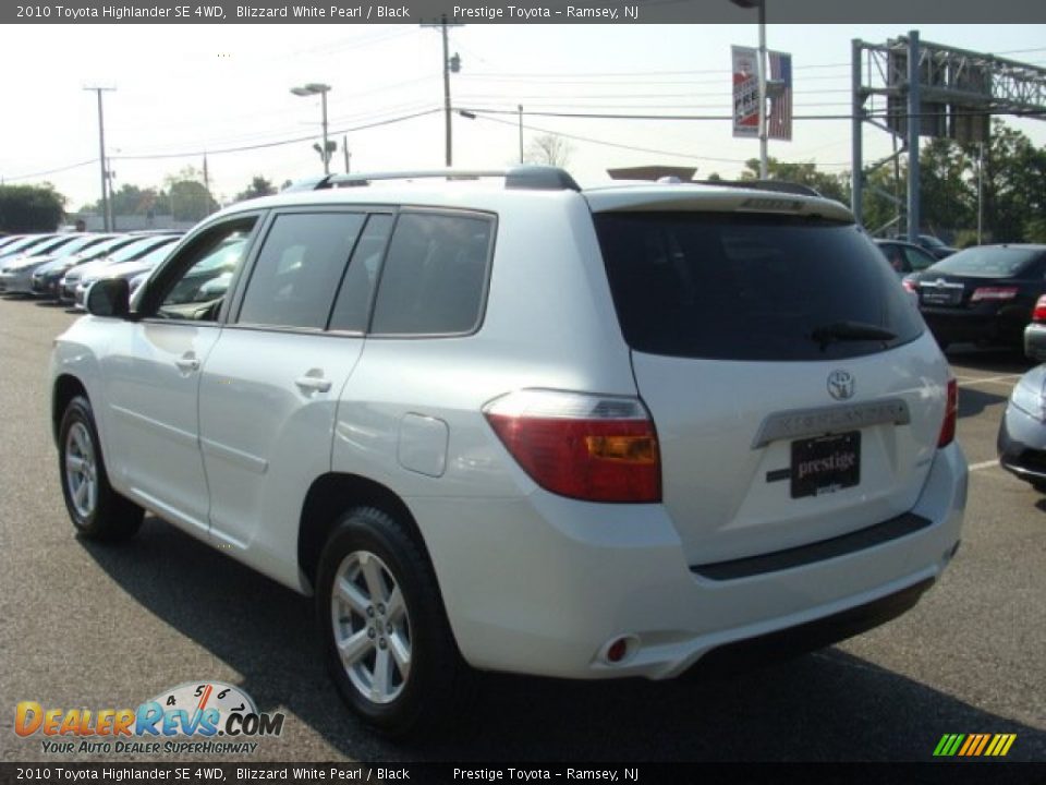 2010 Toyota Highlander SE 4WD Blizzard White Pearl / Black Photo #4