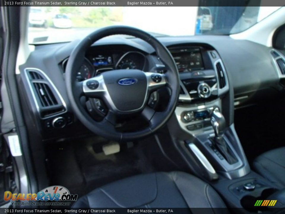 2013 Ford Focus Titanium Sedan Sterling Gray / Charcoal Black Photo #14