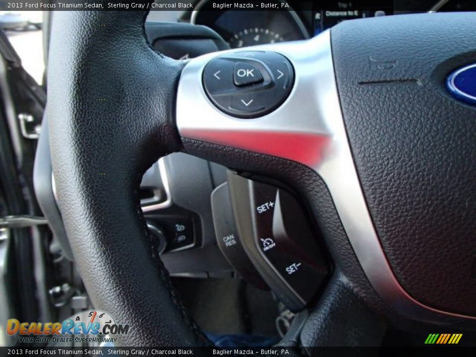 2013 Ford Focus Titanium Sedan Sterling Gray / Charcoal Black Photo #22