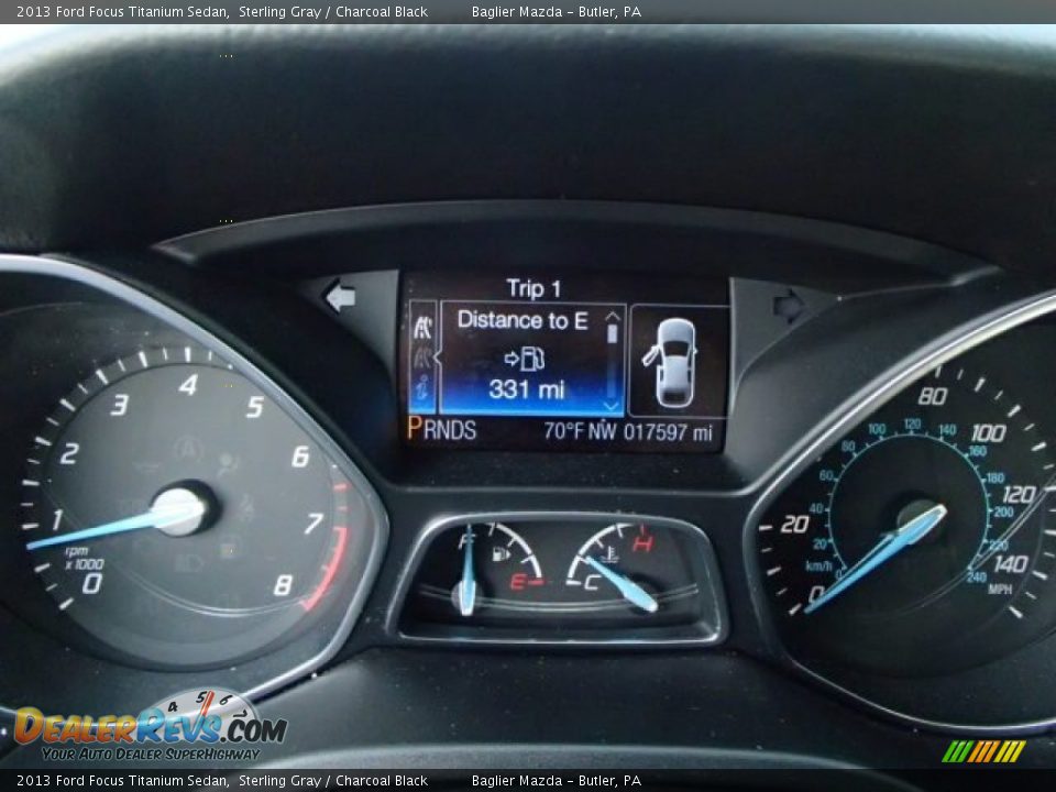 2013 Ford Focus Titanium Sedan Sterling Gray / Charcoal Black Photo #24