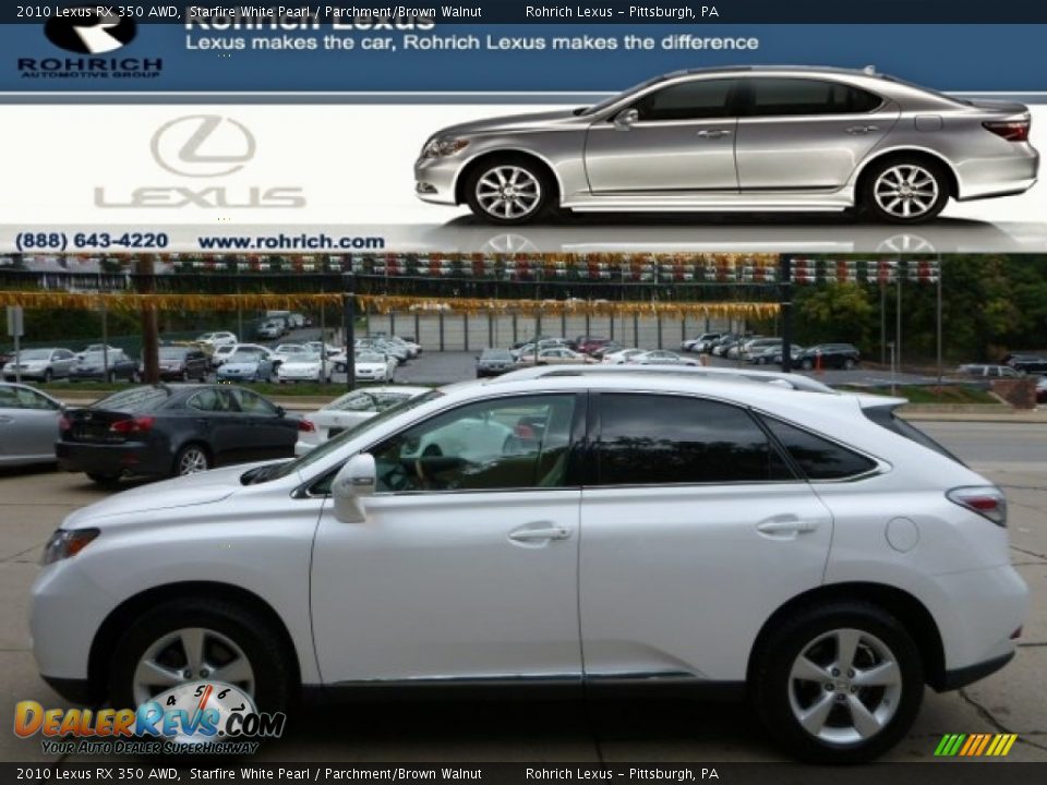 2010 Lexus RX 350 AWD Starfire White Pearl / Parchment/Brown Walnut Photo #1