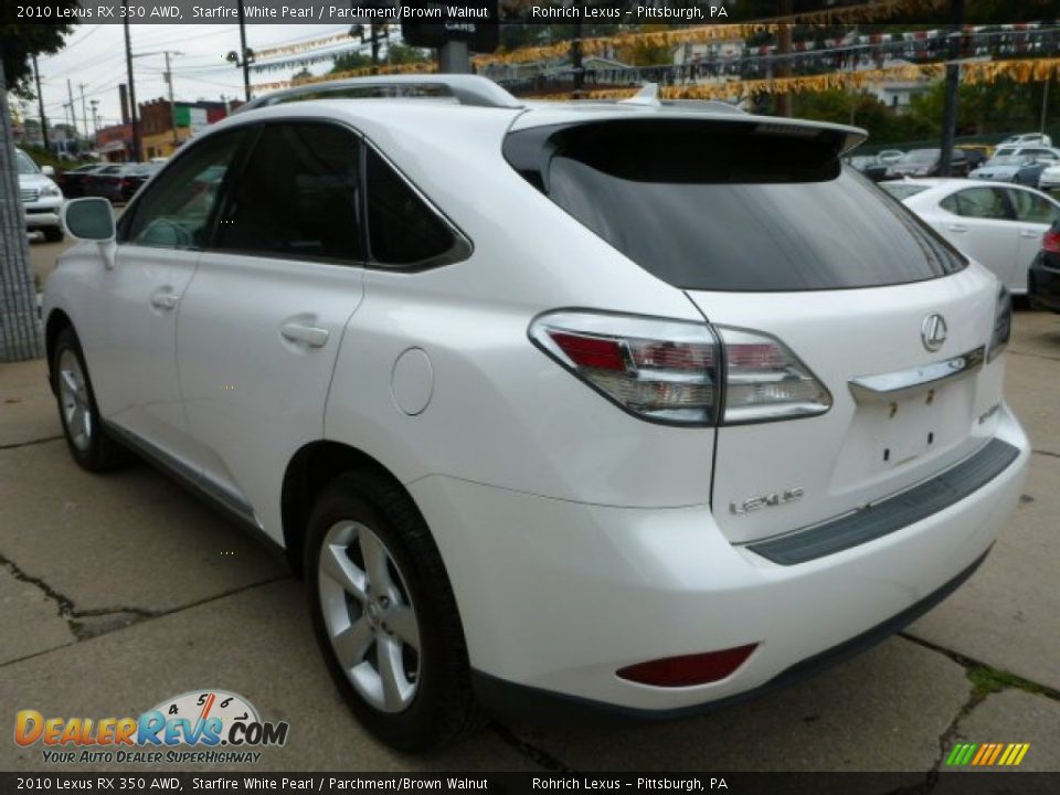 2010 Lexus RX 350 AWD Starfire White Pearl / Parchment/Brown Walnut Photo #2