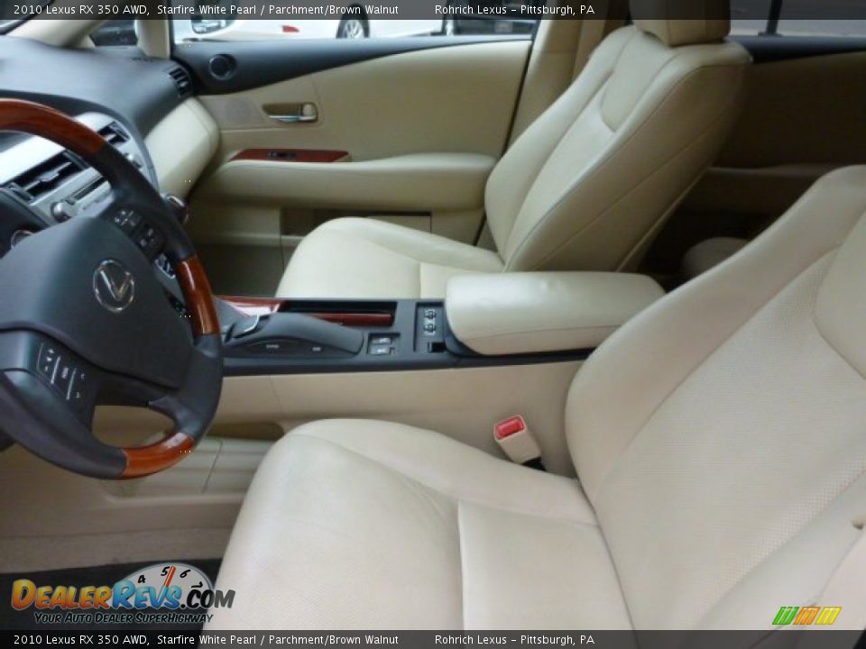 2010 Lexus RX 350 AWD Starfire White Pearl / Parchment/Brown Walnut Photo #4