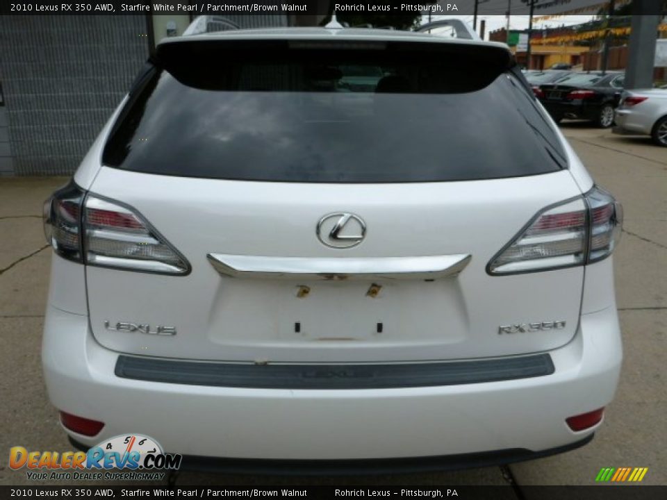 2010 Lexus RX 350 AWD Starfire White Pearl / Parchment/Brown Walnut Photo #9