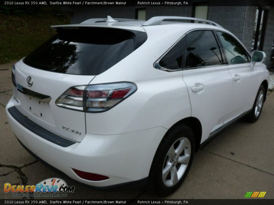 2010 Lexus RX 350 AWD Starfire White Pearl / Parchment/Brown Walnut Photo #10