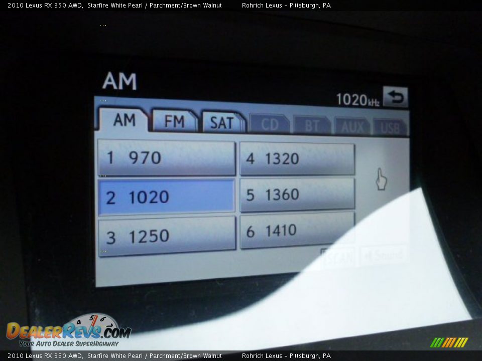 2010 Lexus RX 350 AWD Starfire White Pearl / Parchment/Brown Walnut Photo #11