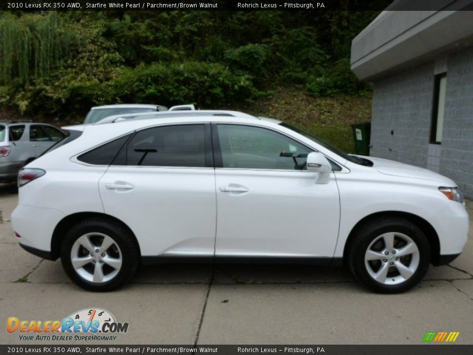 2010 Lexus RX 350 AWD Starfire White Pearl / Parchment/Brown Walnut Photo #12