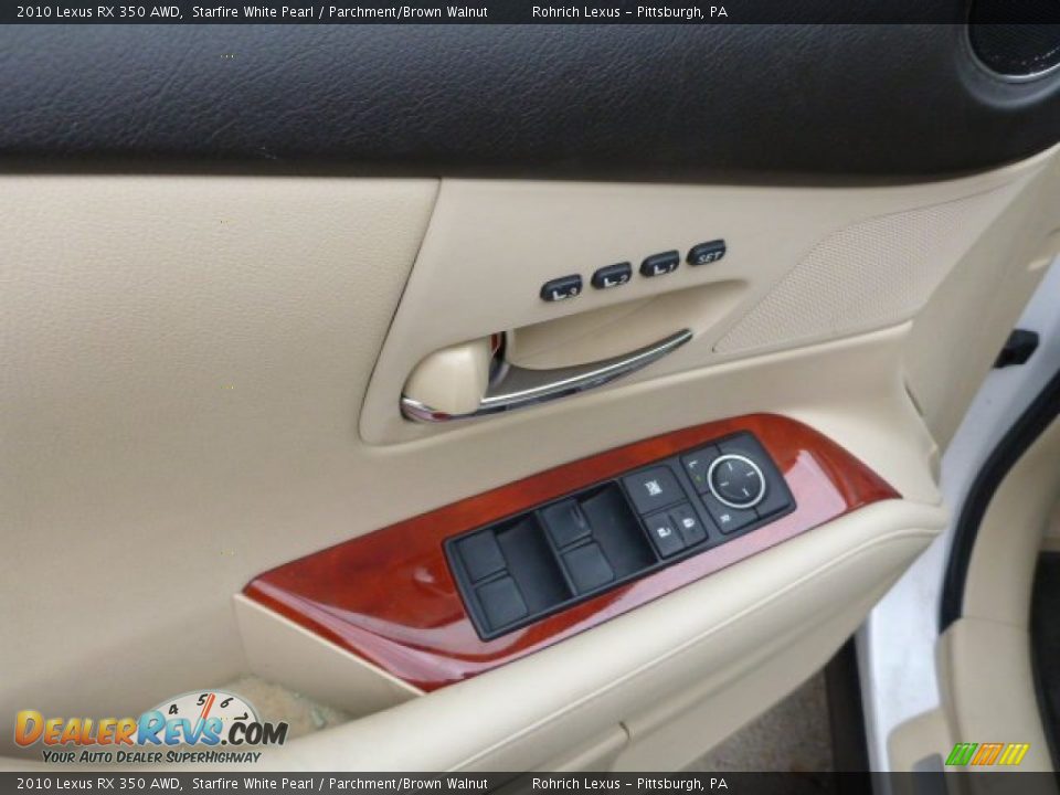 2010 Lexus RX 350 AWD Starfire White Pearl / Parchment/Brown Walnut Photo #15