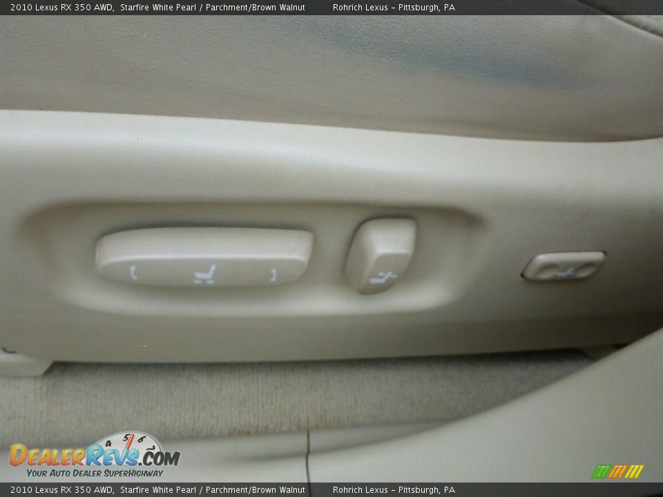 2010 Lexus RX 350 AWD Starfire White Pearl / Parchment/Brown Walnut Photo #16