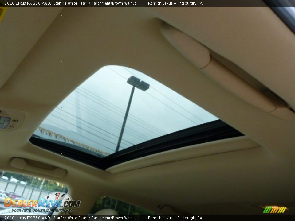 2010 Lexus RX 350 AWD Starfire White Pearl / Parchment/Brown Walnut Photo #17