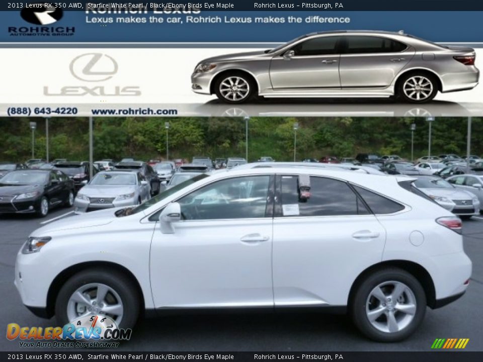 2013 Lexus RX 350 AWD Starfire White Pearl / Black/Ebony Birds Eye Maple Photo #1
