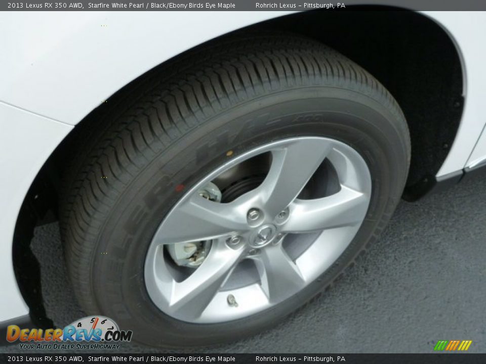 2013 Lexus RX 350 AWD Starfire White Pearl / Black/Ebony Birds Eye Maple Photo #9