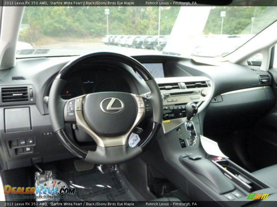 2013 Lexus RX 350 AWD Starfire White Pearl / Black/Ebony Birds Eye Maple Photo #12