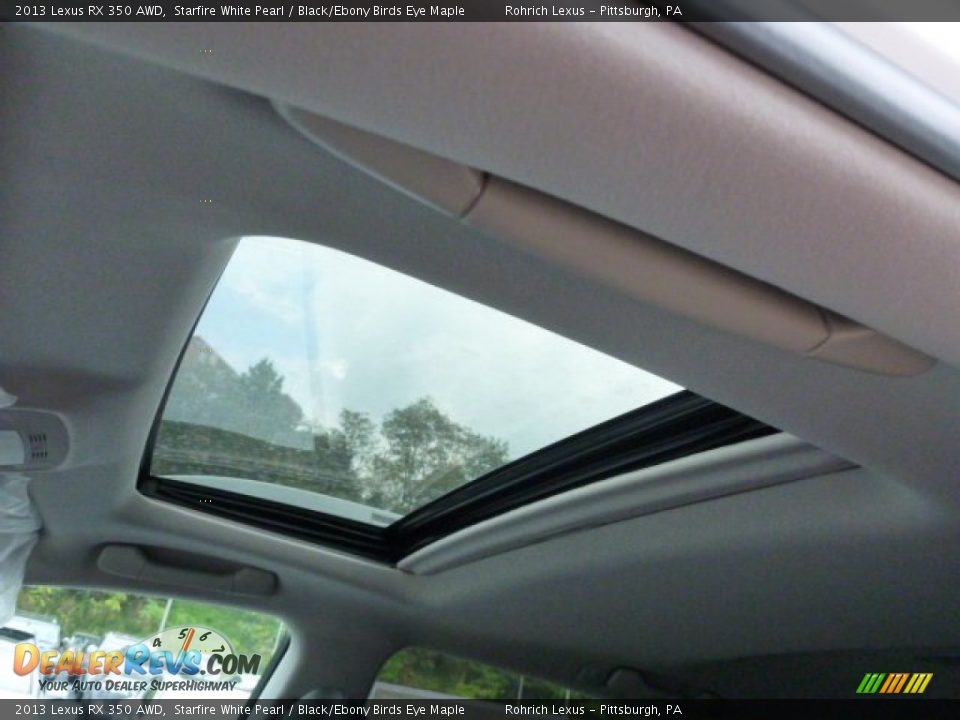 2013 Lexus RX 350 AWD Starfire White Pearl / Black/Ebony Birds Eye Maple Photo #15