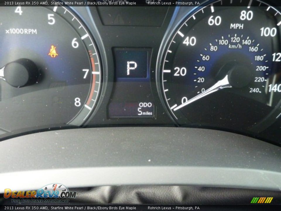 2013 Lexus RX 350 AWD Starfire White Pearl / Black/Ebony Birds Eye Maple Photo #19