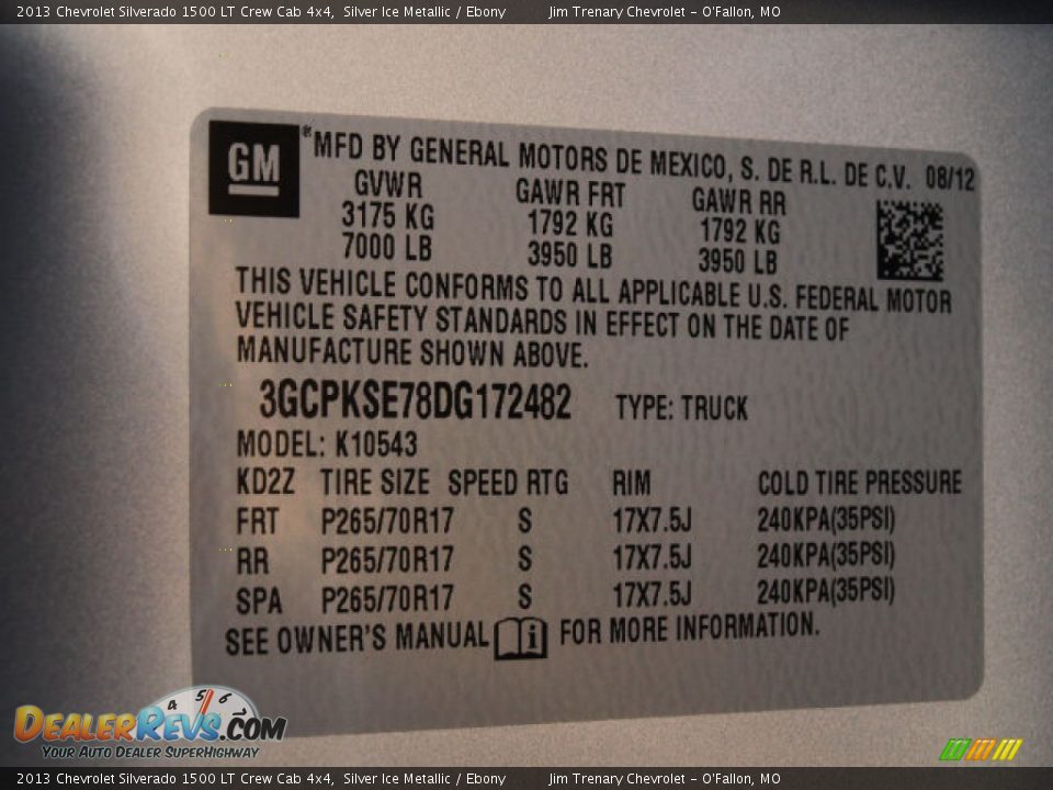 2013 Chevrolet Silverado 1500 LT Crew Cab 4x4 Silver Ice Metallic / Ebony Photo #17