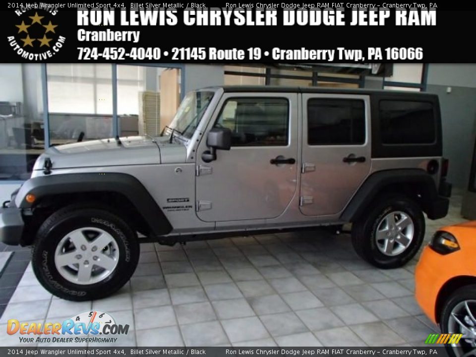 2014 Jeep Wrangler Unlimited Sport 4x4 Billet Silver Metallic / Black Photo #1