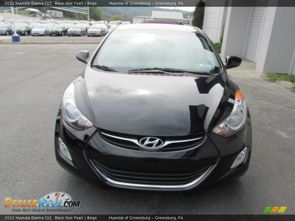 2012 Hyundai Elantra GLS Black Noir Pearl / Beige Photo #3