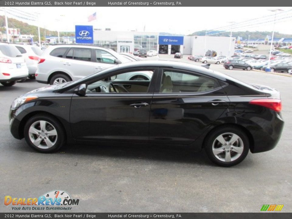 2012 Hyundai Elantra GLS Black Noir Pearl / Beige Photo #5