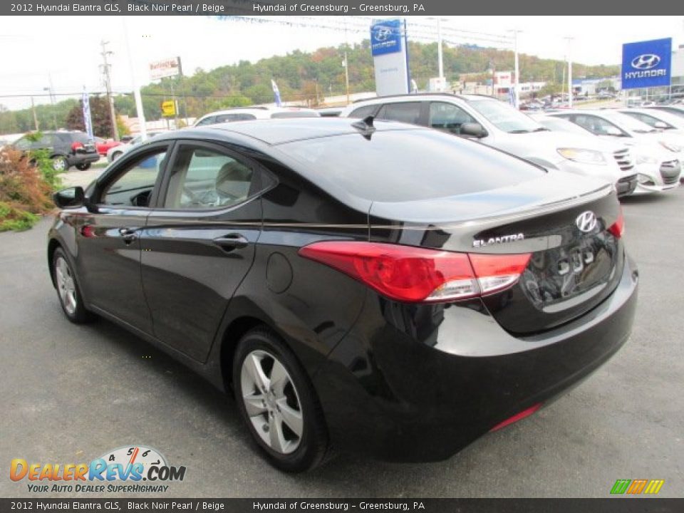 2012 Hyundai Elantra GLS Black Noir Pearl / Beige Photo #6