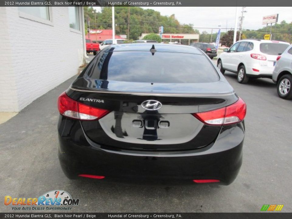 2012 Hyundai Elantra GLS Black Noir Pearl / Beige Photo #7