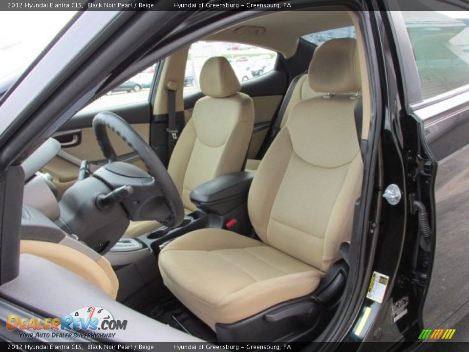 2012 Hyundai Elantra GLS Black Noir Pearl / Beige Photo #11