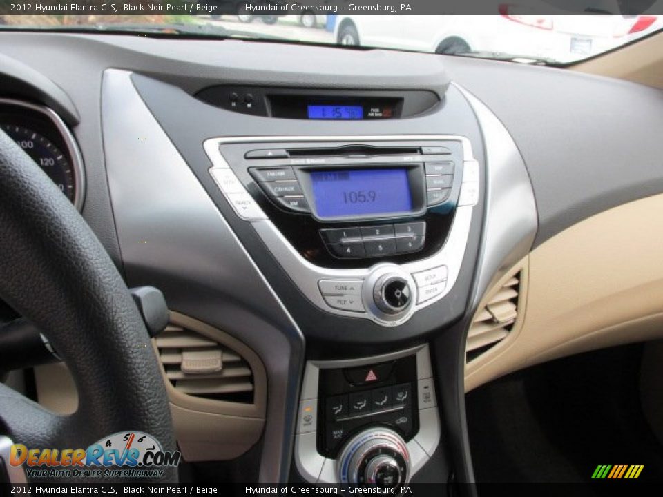 2012 Hyundai Elantra GLS Black Noir Pearl / Beige Photo #15