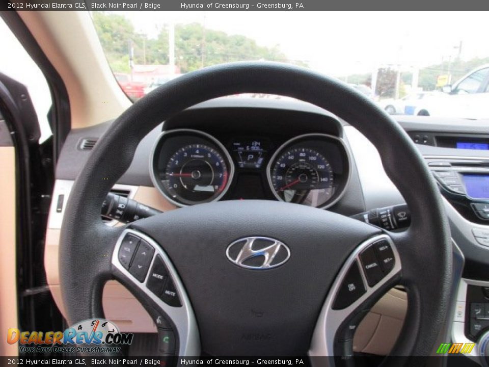 2012 Hyundai Elantra GLS Black Noir Pearl / Beige Photo #19