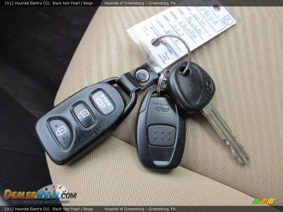 2012 Hyundai Elantra GLS Black Noir Pearl / Beige Photo #22