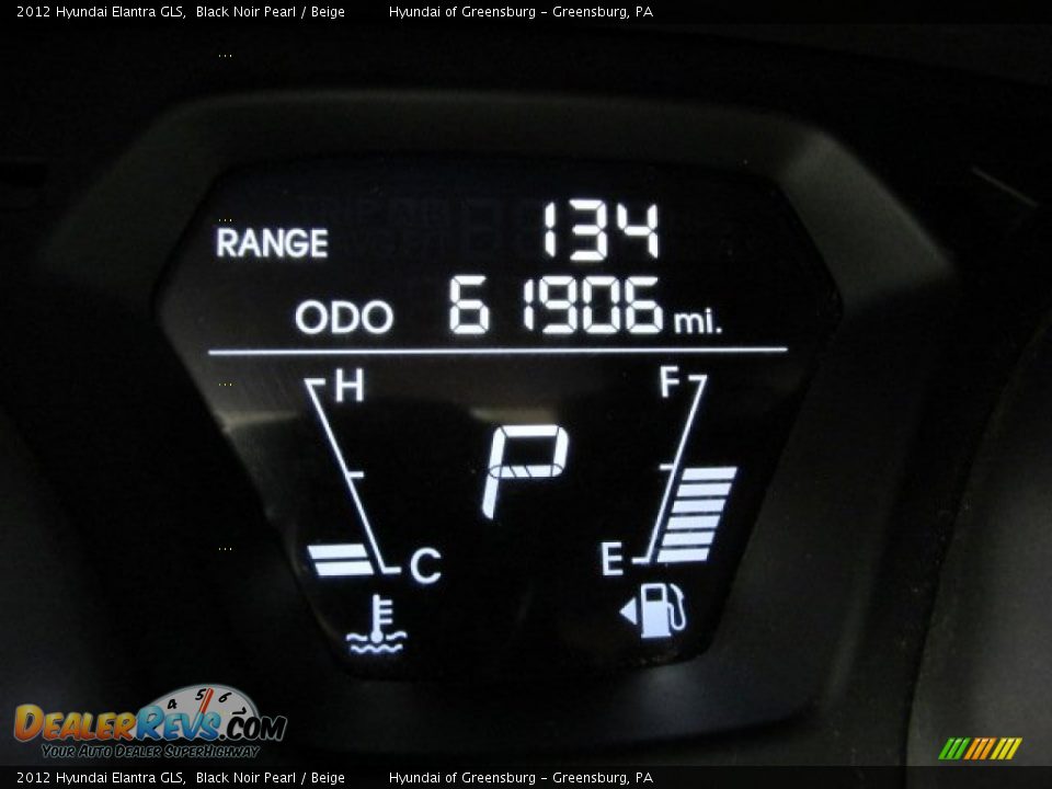 2012 Hyundai Elantra GLS Black Noir Pearl / Beige Photo #24