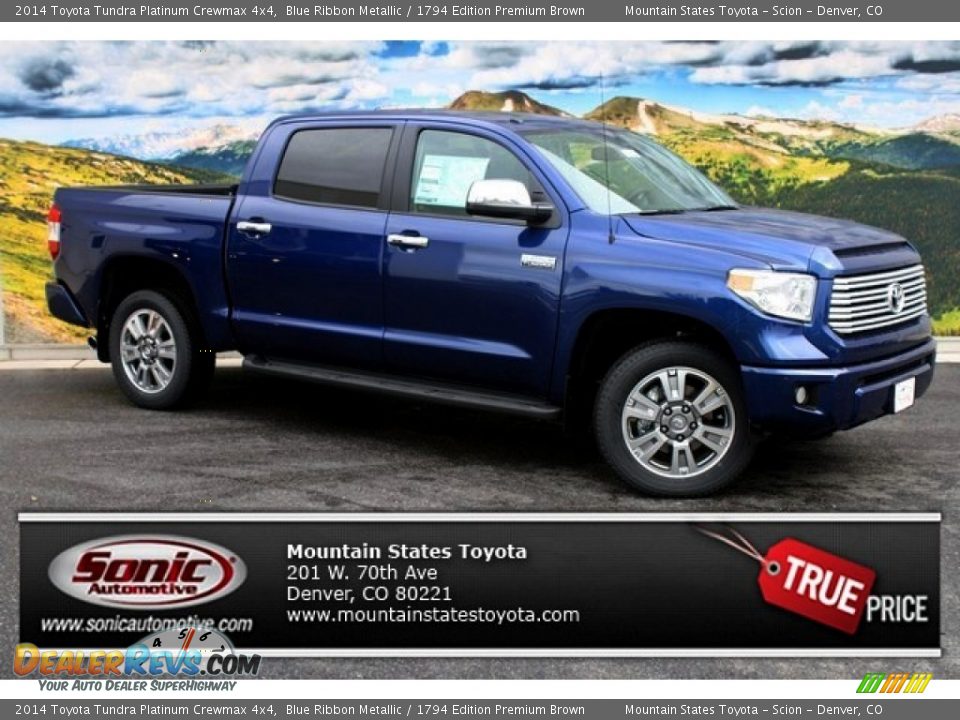 2014 Toyota Tundra Platinum Crewmax 4x4 Blue Ribbon Metallic / 1794 Edition Premium Brown Photo #1