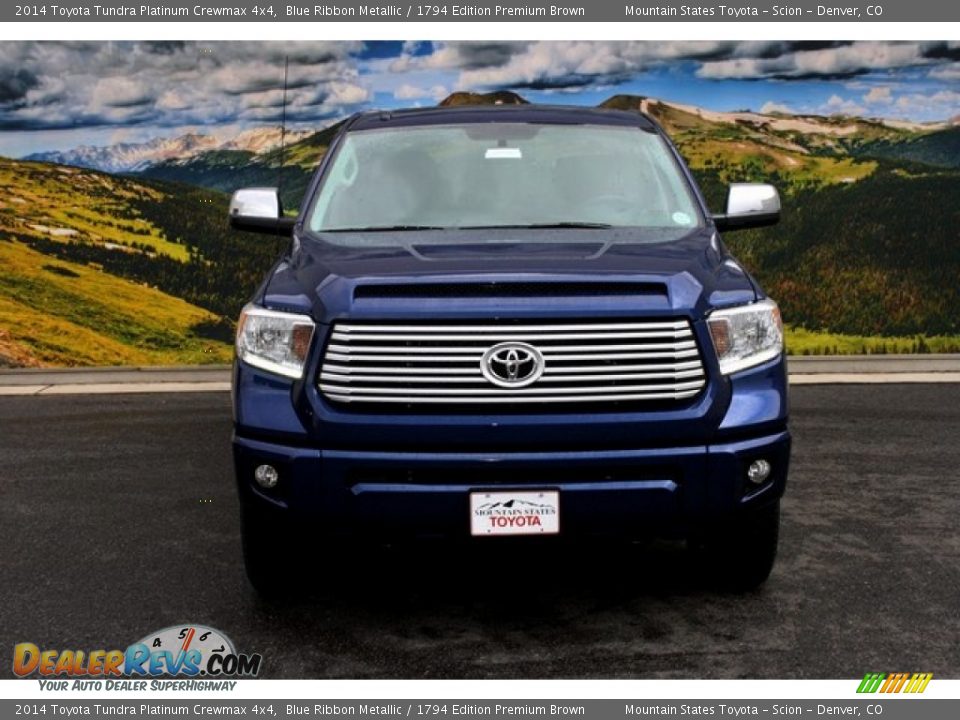 2014 Toyota Tundra Platinum Crewmax 4x4 Blue Ribbon Metallic / 1794 Edition Premium Brown Photo #2