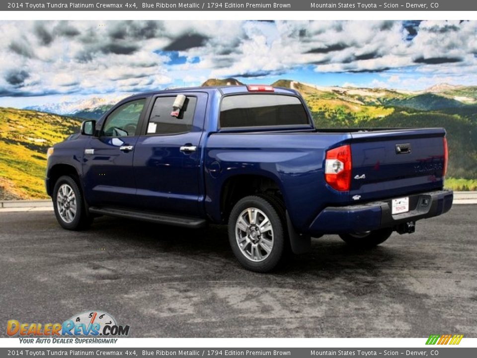 2014 Toyota Tundra Platinum Crewmax 4x4 Blue Ribbon Metallic / 1794 Edition Premium Brown Photo #3