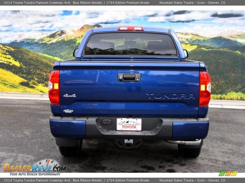 2014 Toyota Tundra Platinum Crewmax 4x4 Blue Ribbon Metallic / 1794 Edition Premium Brown Photo #4