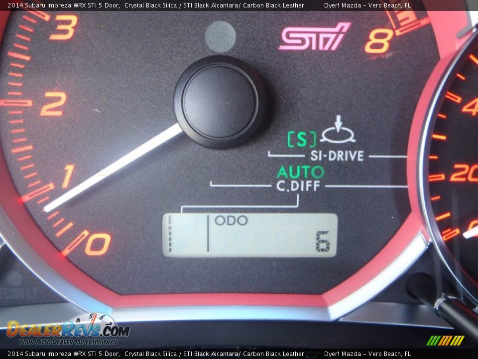 2014 Subaru Impreza WRX STi 5 Door Crystal Black Silica / STI Black Alcantara/ Carbon Black Leather Photo #9