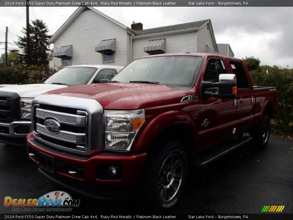2014 Ford F350 Super Duty Platinum Crew Cab 4x4 Ruby Red Metallic / Platinum Black Leather Photo #1
