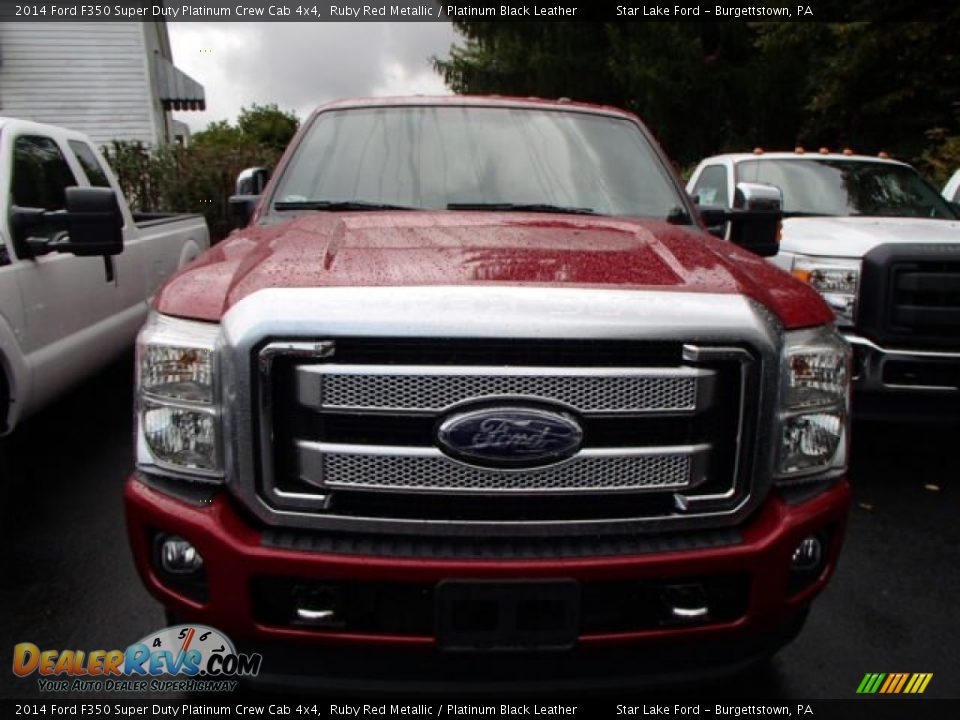 2014 Ford F350 Super Duty Platinum Crew Cab 4x4 Ruby Red Metallic / Platinum Black Leather Photo #2