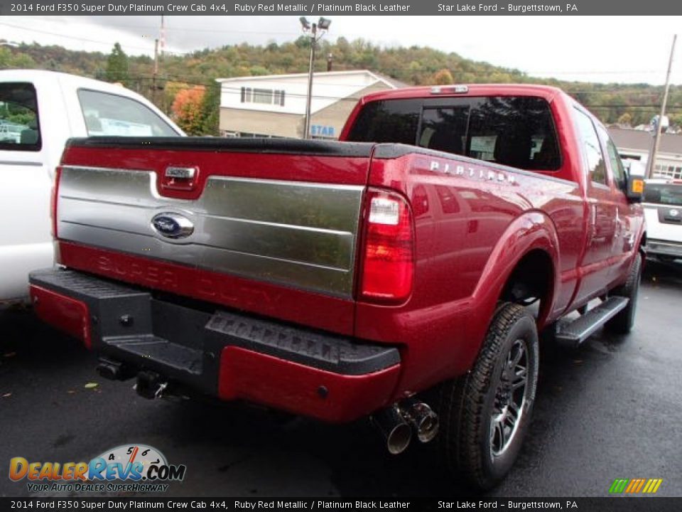 2014 Ford F350 Super Duty Platinum Crew Cab 4x4 Ruby Red Metallic / Platinum Black Leather Photo #4