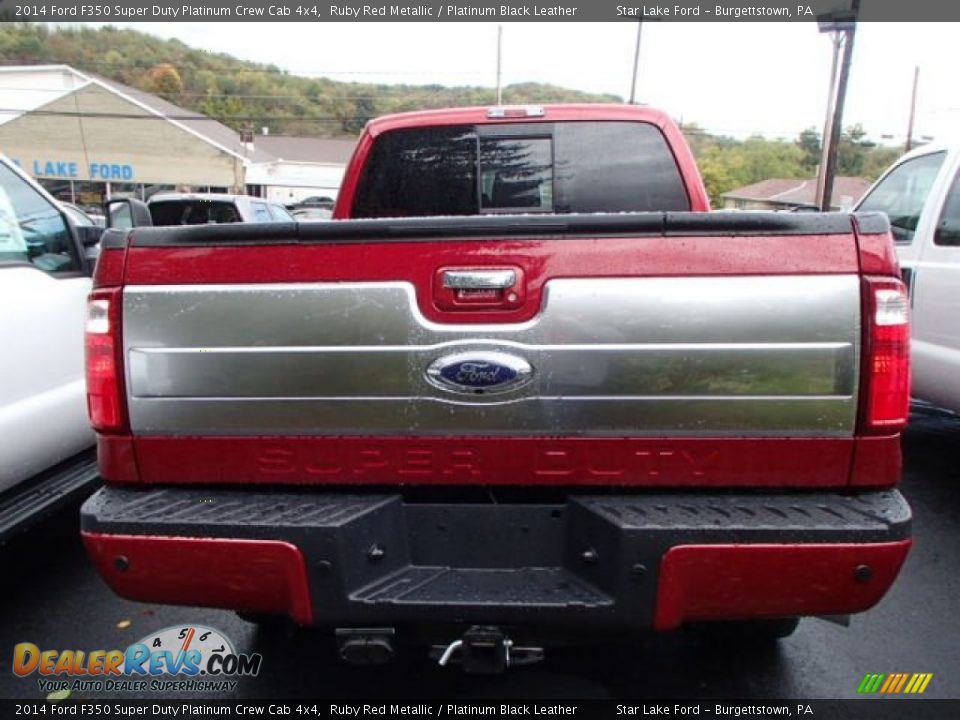2014 Ford F350 Super Duty Platinum Crew Cab 4x4 Ruby Red Metallic / Platinum Black Leather Photo #5
